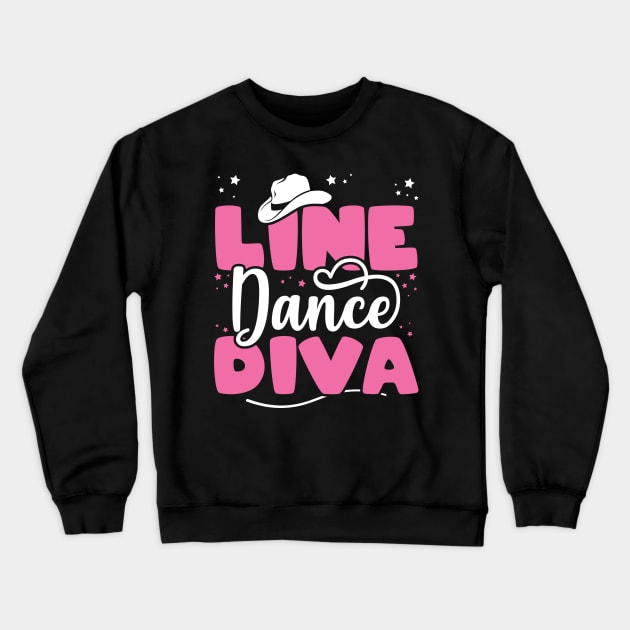 Line Dance Diva - Western Country Dancing design Crewneck Sweatshirt by theodoros20
